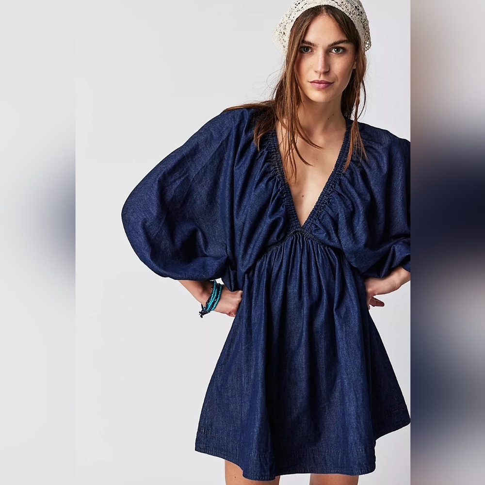 Free People Portia Denim Mini Dress